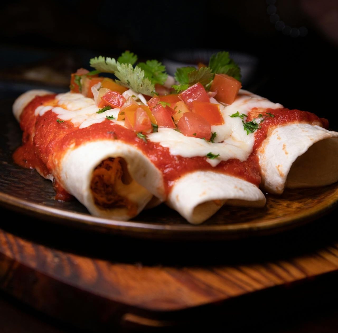 Delicious plate of enchiladas